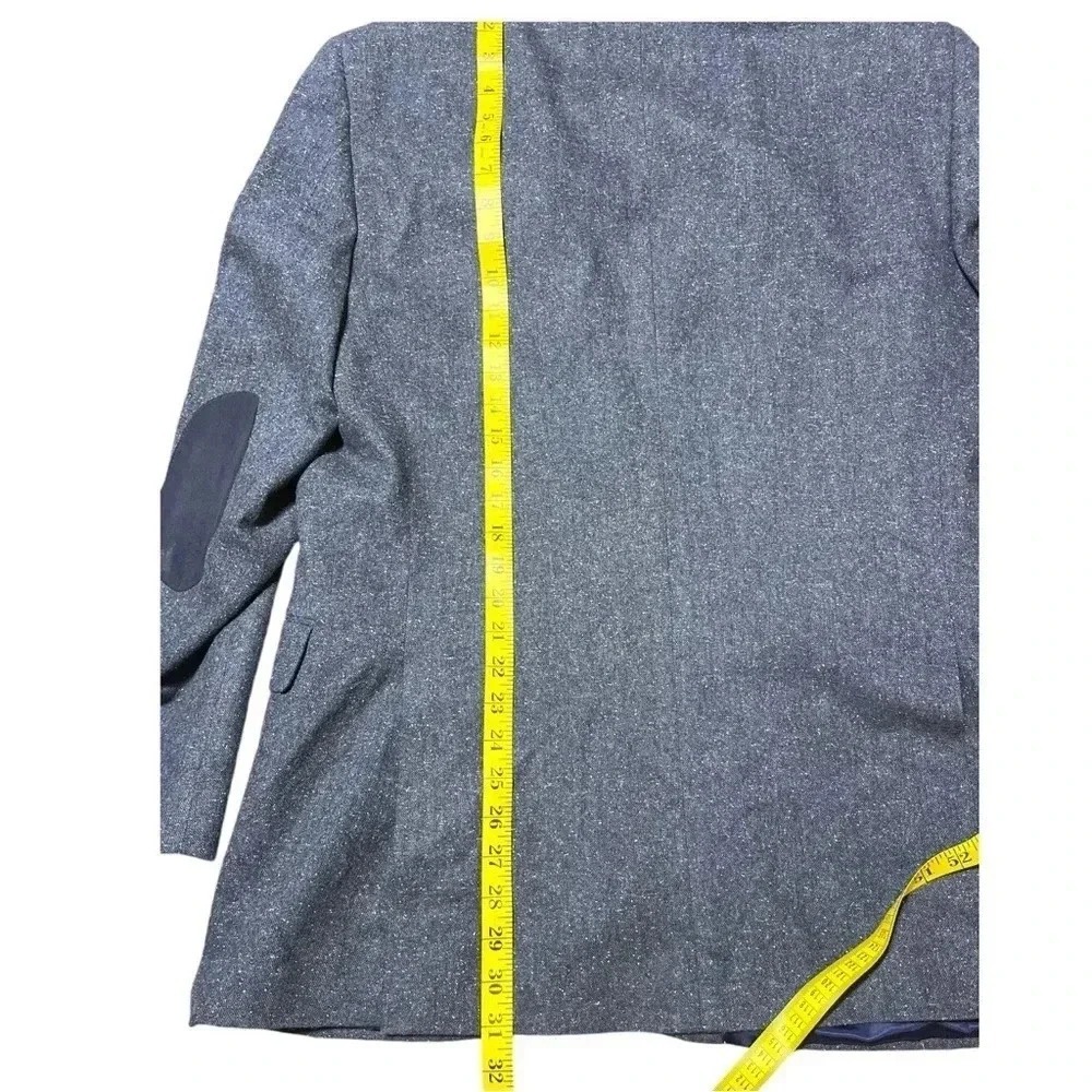 Tommy Hilfiger Sportscoat Jacket Blue Wool Blend Men's 42L Elbow Patches - Picture 4 of 15